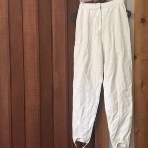 High waist corduroy pants with foot straps